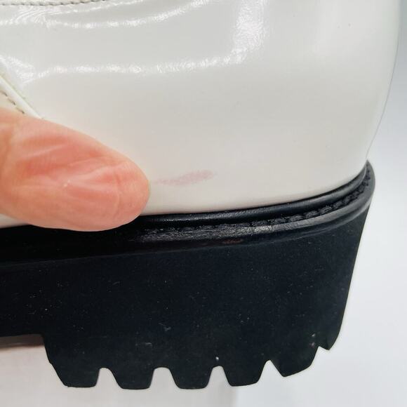 Jeffrey Campbell Cozza Mary Jane Platform Flat Womens 9 White Patent Leather Y2K - Picture 6 of 13